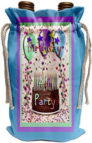 3drose בוורלי טרנר עיצוב הזמנה ליום הולדת - הזמנת מסיבת יום הולדת 4 עוגת שוקולד - שקית יין
