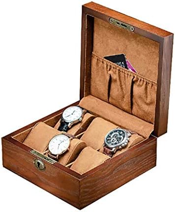 גברים ונשים של עץ 6-קצת שעון קופסא תכשיטי אחסון אוסף תיבה ארגונית קצפת רירית מתנת אחסון תיבת תצוגת חום