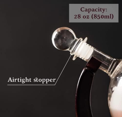 בקבוק קוקטייל בצורת גלובוס קנקן סט 1000 מ ל ויסקי סקוטי-רום בורבון-וודקה-טקילה האפקט מעולה ונעים יותר
