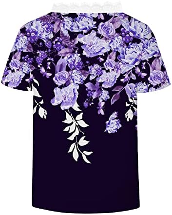 צמרות חמודות לנשים בכושר פרחוני צמרות שרוול קצר v צוואר הוואי בוהו קיץ 2023 פלוס חולצות בגודל חולצות אימון