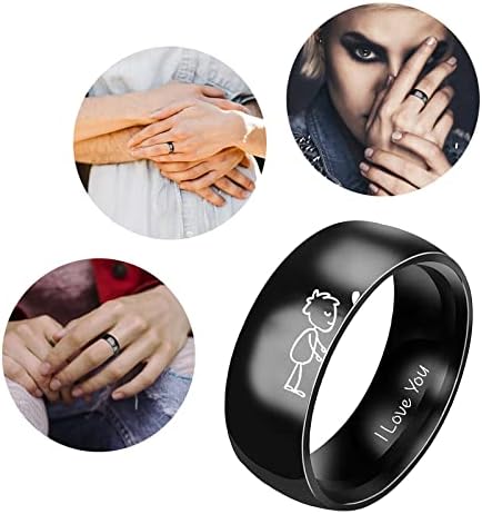 מלא טבעת סט נירוסטה הבוהן טבעות פשוט טיטניום פלדת טבעת נשים של טבעת קריקטורה חמוד תכשיטי טבעת