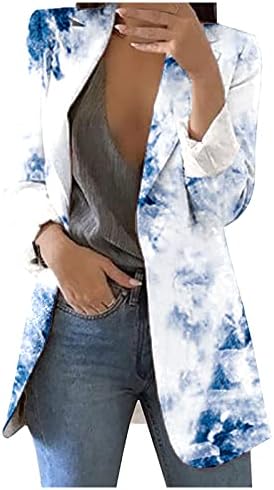 עניבת נשים צבע מעיל מודפס קרדיגן חליפה רשמית דש שרוול ארוך משרד עסקים ז'קט רשמי חולצה מעיל אלגנטי רזה