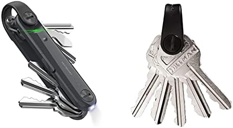מפתח מפתח מקס-מארגן מפתחות קומפקטי הניתן למעקב עם פנס לד ואריח צרור טכנולוגיית איתור מפתחות עם מפתח מפתח מיני מחזיק מפתחות