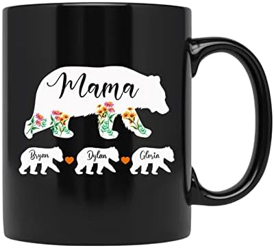 מותאם אישית אמא דוב כוס עם שם, אישית אמא ספל מתנה ליום הולדת, אמא מתנה מילדים, מותאם אישית אמא קפה כוס, אמא דוב