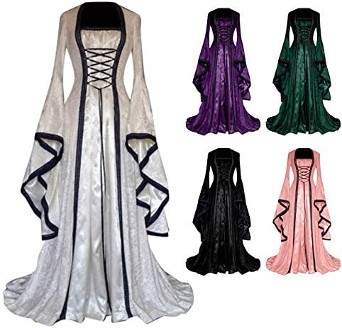 ליל כל הקדושים ויקטוריאני שמלה לנשים בתוספת גודל קוספליי תחפושות בציר כיכר צוואר מימי הביניים ויתור כדור שמלות