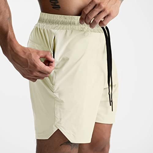 מכנסיים קצרים אתלטיים לגברים 5 אינץ 'צבעים צבעים מוצקים מכנסי טרנינג מכנסי קיץ קצרים מכנסי גברים נוער טרנד מזדמן