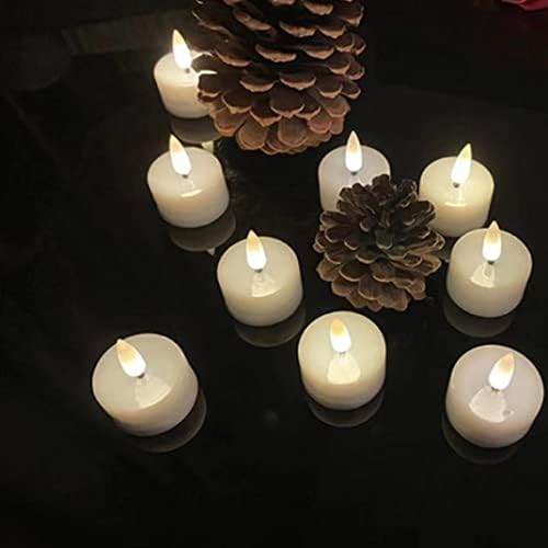 Muzrunq LED LEAD LIGHT ELECTRICELLEDLELESSELLESSELLESE נרות נרות אלקטרוניים לבנים חמים לחתונה ליום הולדת עם סוללה.