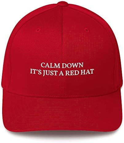 תירגע זה רק אדום, כובע אדום אבא כובע שטוח רקום מגה פרודיה