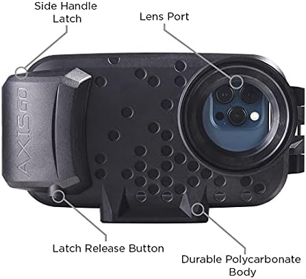 Aquatech Axisgo iPhone 12 בית טלפון אטום למים לצילום פעולה מתחת למים שנורקלינג גלישה מארז נסיעות - צרור שחור עמוק