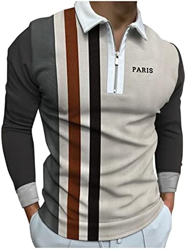 חולצות פולו רוכסן של ווקאצ'י לגברים, שרוול ארוך מזדמן מתאים להתאמה אישית