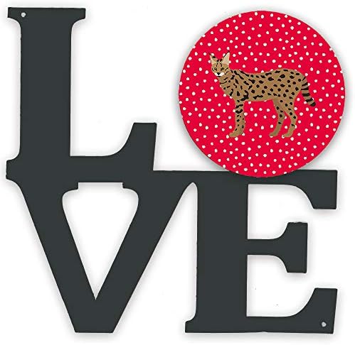 אוצרות קרולין5697וואלב סוואנה 3 חתול אהבה מתכת קיר יצירות אמנות אהבה, אדום,