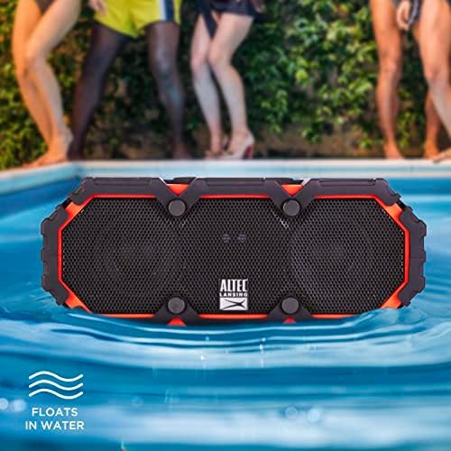 Altec Lansing Lifejacket 2 - רמקול Bluetooth אטום למים, רמקול נייד צף לנסיעות ושימוש בחוץ, בס עמוק וצליל רם, זמן