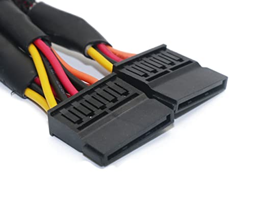 Youkitty 6 פינים עד 2 x 15 פינים כבלים מתאם חשמל של SATA עבור מחשב שולחני כונן קשיח SSD מפצל כבל חשמל