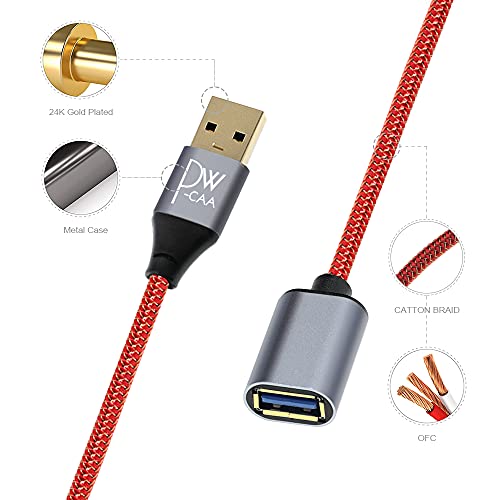 PW-CAA USB 3.0 כבל הרחבה USB 3.0 סוג A זכר לנקבה מאריך כבל למקלדת USB כונן הבזק Xbox-3.3ft/1M