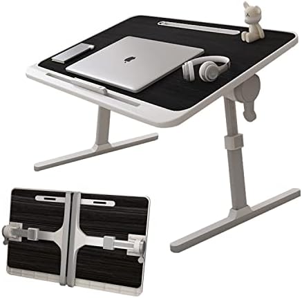 שולחן מגש מיטת מחשב נייד XL, שולחן מחשב נייד מתכוונן למיטה, שולחן הברכי שולחן עבודה נייד, מיטת מחשב נייד