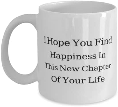 כליאה קצין ספל, אני מקווה שתמצא אושר זה חדש פרק של החיים שלך, חידוש ייחודי מתנת רעיונות כליאה קצין, קפה ספל תה כוס לבן