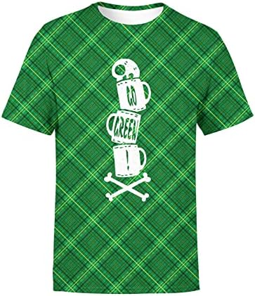 Dsodan St. Patrick's Day's Mens חולצות טריקו אדמה שרוול קצר שרוול ירוק גרפי גרפי גנומים הדפס שריר ספורט