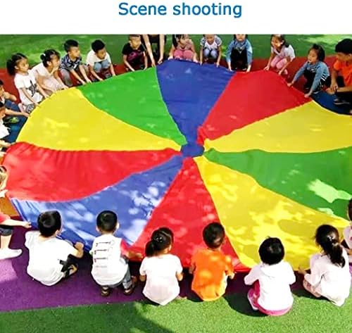 ילדים מצנח, עם ידיות בשלל צבעים מצנח לילדים, מקורה חיצוני משחקי תרגיל צעצוע, טרמפולינה כיסוי פיקניק מחצלת ריהוט כיסוי