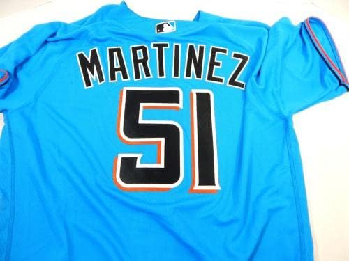 מיאמי מרלינס מרטינז 51 משחק הונפק כחול ג'רזי 46 DP21983 - משחק משומש גופיות MLB