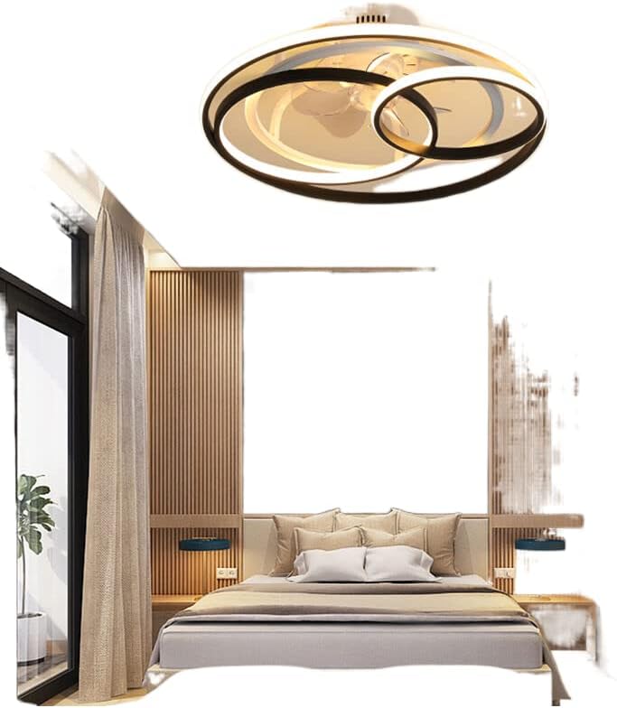 Chezmax נורדי עיצוב חדר שינה אורות תקרת LED עם מאוורר למאווררי תקרה בחדר האוכל המסעדה עם אורות עמעום שלט רחוק