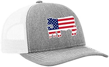 מורשת גאווה רקום אמריקאי דגל מלא חיות משק פטריוטית רשת חזרה נהג משאית כובע