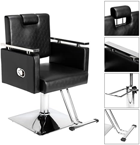 ברבר כיסא שכיבה תספורת כיסא כיכר בסיס שיער כיסא סלון יופי כיסא שחור