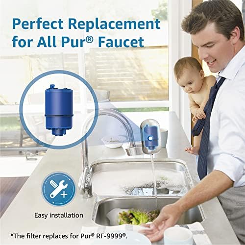 Aqua Crest NSF מסנן מים מוסמך, החלפה לכל מערכות סינון ברז PUR®, PUR®PLUS, PUR® RF-9999® & PUR® RF-3375 מסנן מים ברזים