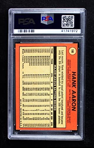 1969 Topps 100 Hank Aaron Atlanta Braves PSA PSA 6.00 Braves