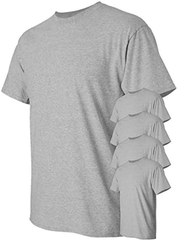 חולצת טריקו כותנה כבדה כבדה של גילדן גברים, אפור ספורט, XL