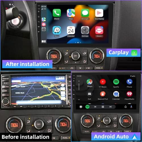 סטריאו לרכב של Apple Carplay אלחוטי לניסן אלטימה 2008 2009 2010 2011 2012, 9 '' מסך מגע רדיו אנדרואיד רדיו עם אנדרואיד