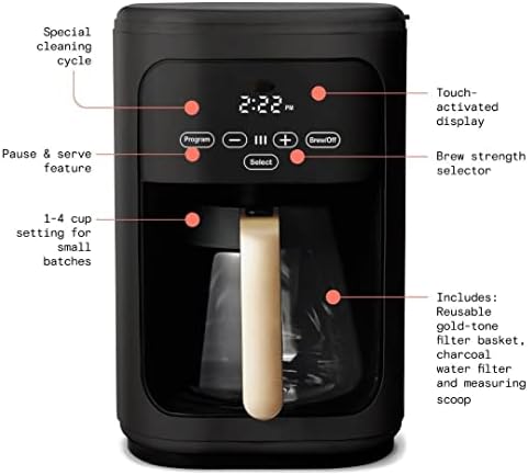 מכונת קפה של מסך מגע 14 כוסות, שומשום שחור מאת דרו בארימור אונקולור