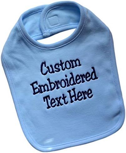 ילדה מצחיקה מעצבת ביב תינוקות מותאמים אישית רקום בטקסט ובצבע המותאם אישית שלך כותנה יוניסקס