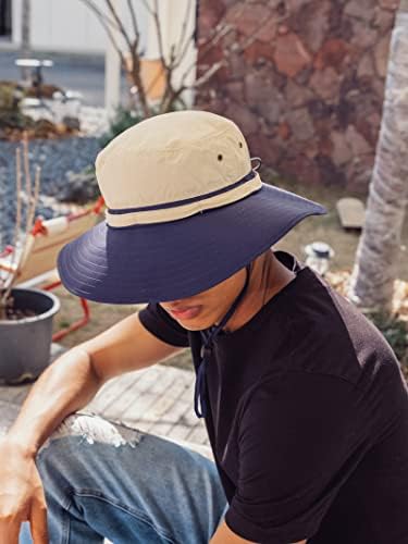כובעי דלי לגברים ונשים אטומים למים רחבים שוליים כובעי שמש יבש יבש עם הגנה על UV לספארי טיולים וגינון